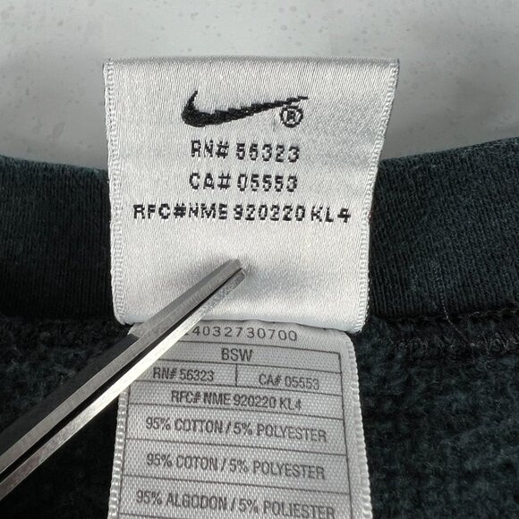 VTG 90s NIKE Sweatshirt Extra Extra Large Black Faded Embroidered Crewneck USA - Picture 8 of 14